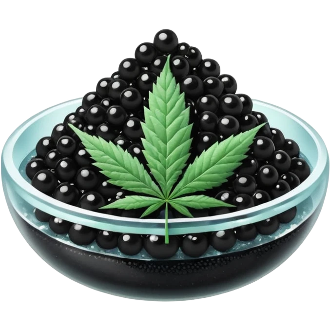 frozen caviar with cannabis leaf emoji