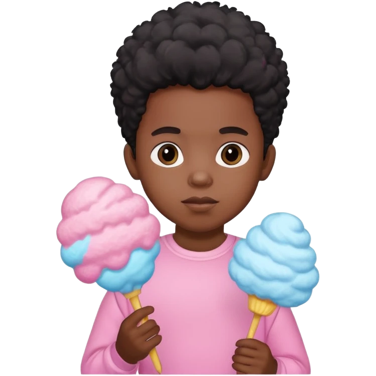 cotton candy holding black kid emoji
