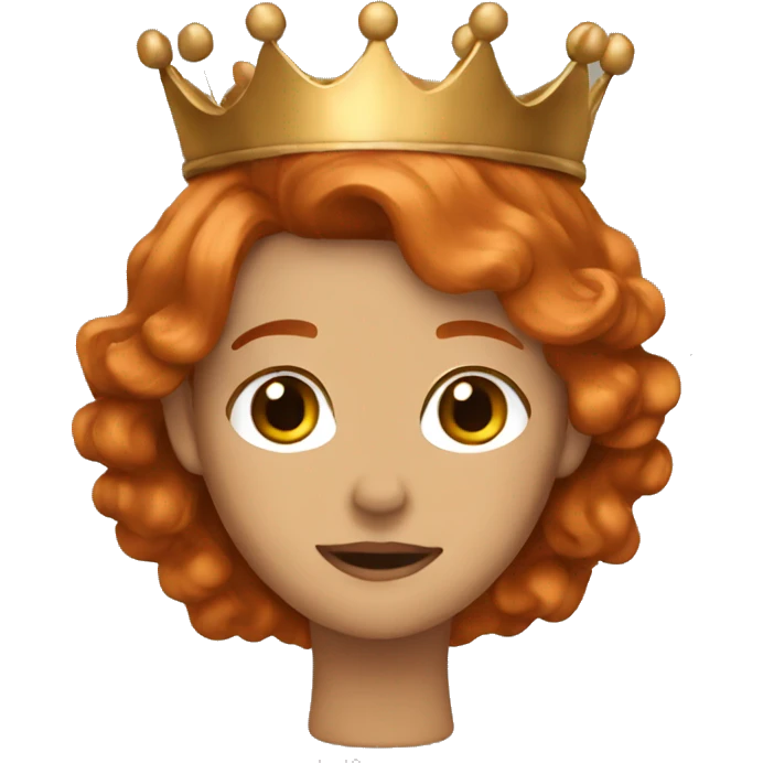 wavy copper hair with a crown emoji