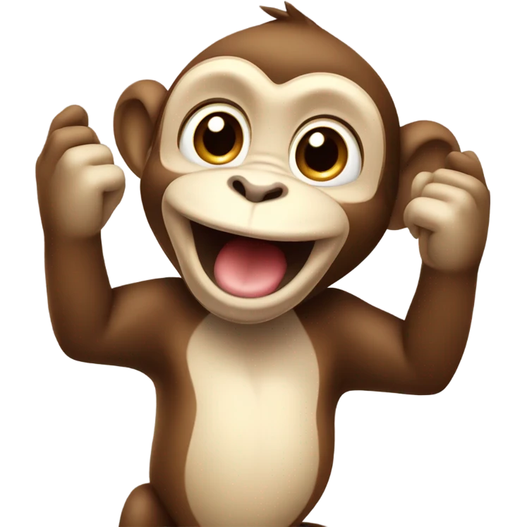a cute monkey happy and clapping emoji