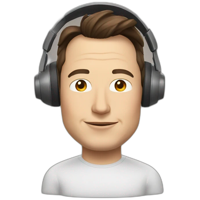 Elon musk avec un casque emoji