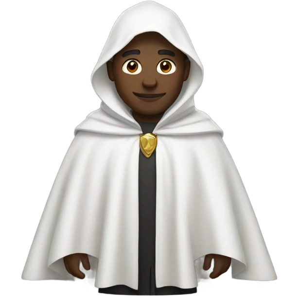 A black guy wearing a white cloke emoji