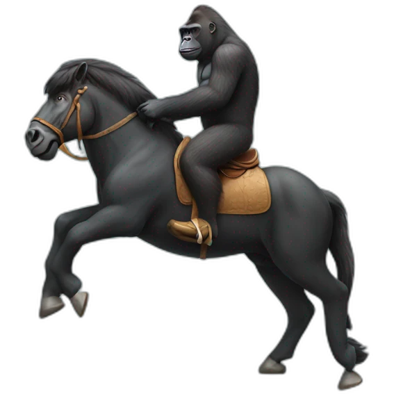 Gorilla riding a horse emoji
