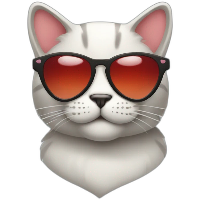 cool cat with heart shades emoji