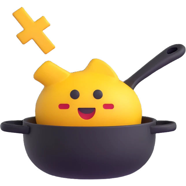 Move the plus symbol to the top right outside the kitchen area. Keep the kitchen and plus symbol clear and visually appealing in a Microsoft style 3D fluent emoji look. emoji