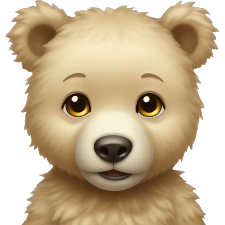 Baby bolar bear with long eyelashes and bow on head emoji
