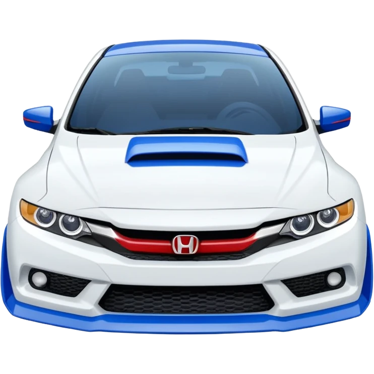 8th gen honda si white with blue spoiler emoji