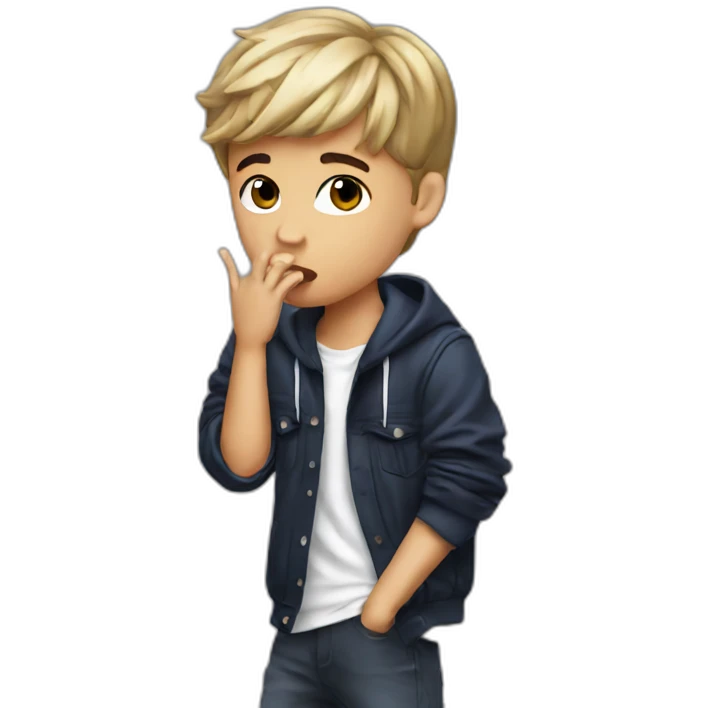 justin bieber throwing kiss emoji