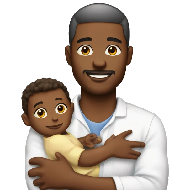 african american man holding baby oil emoji
