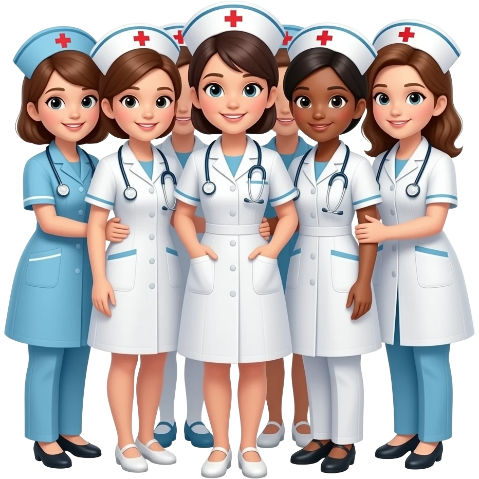group of nurses huddle emoji