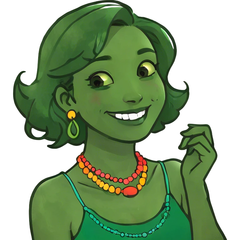 girl with hands on neck smiling  emoji
