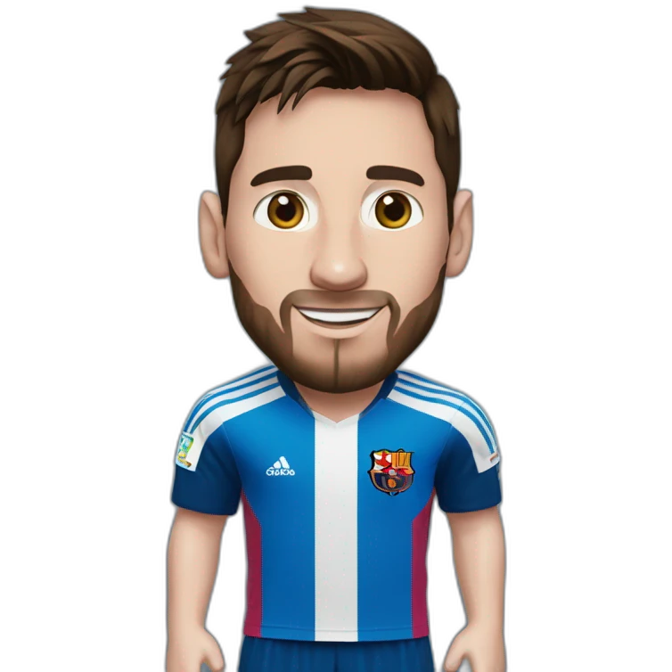 Messi wearing reyal madredbT-shirt emoji