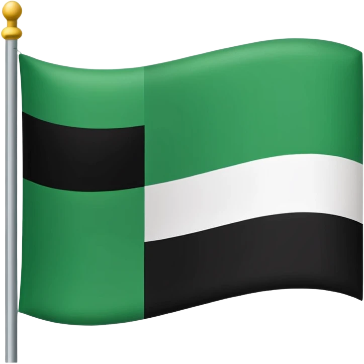 No js do a flag with green on top white in the middle and black on the bottom three sections don’t add any symbols or anything just those three colors spilt like top middle and bottom no just three sections 🇦🇪 exactly like this but remove the red part on the side emoji