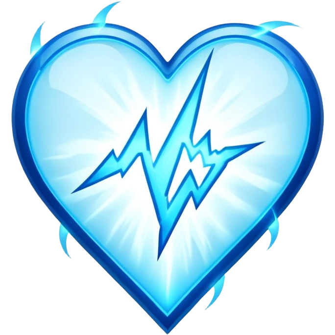 plasma energy lightning heart shaped emoji
