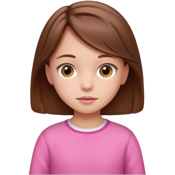 little kid girl, brown hair, pink clothes emoji