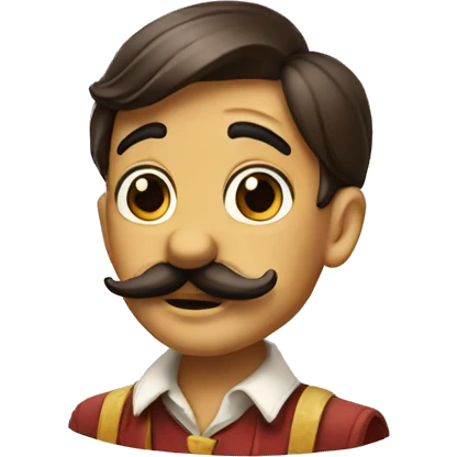 pinocchio with a mustache emoji