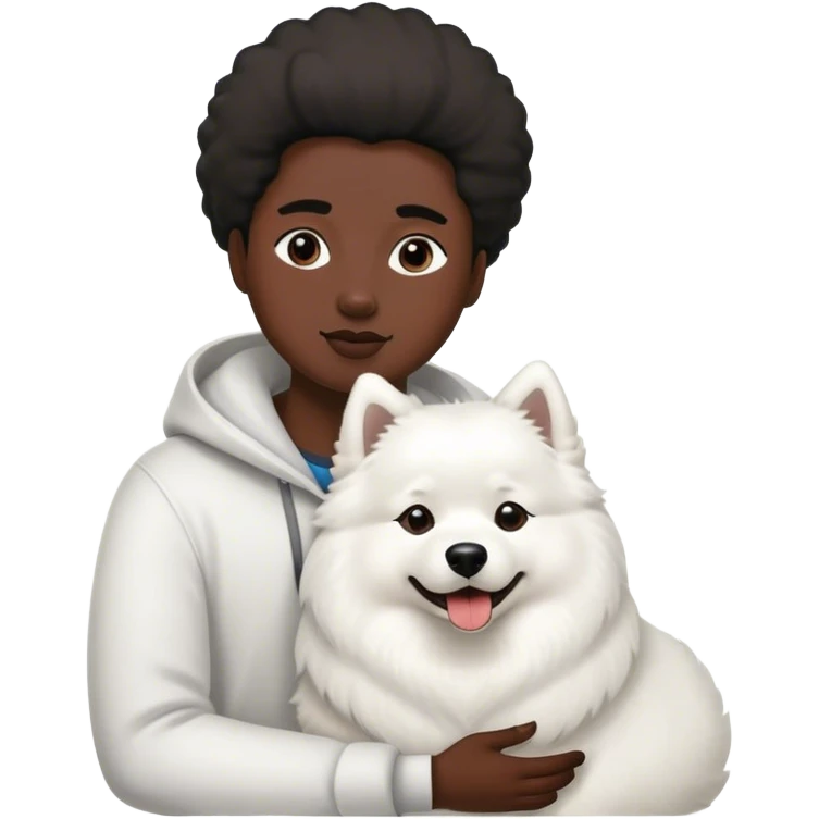 Samoyed and black British emoji