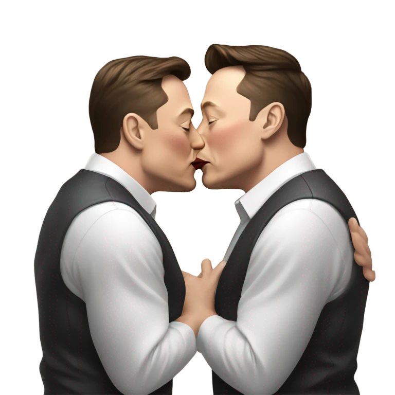 Elon Musk kissing Elon musk emoji