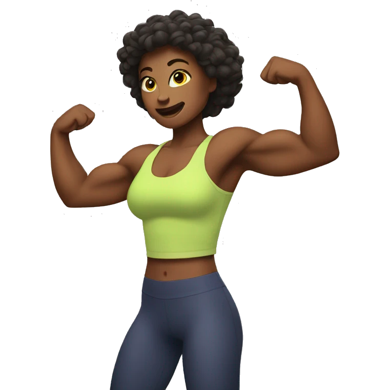 woman flexing her muscles emoji