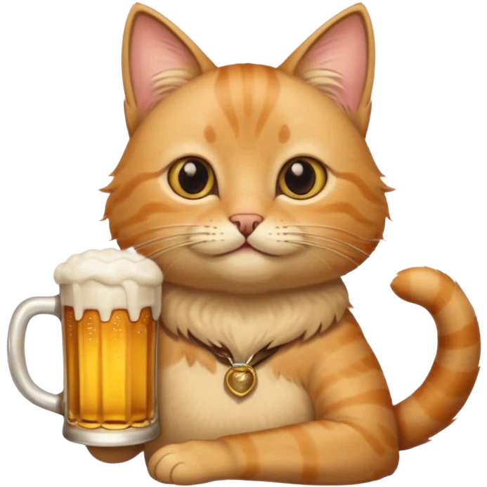 Un chat qui boit une bière emoji
