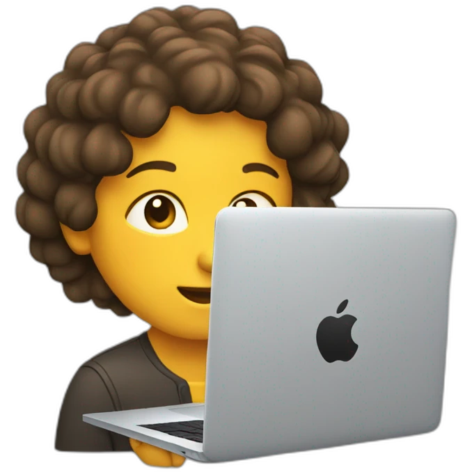 Person working on macbook emoji