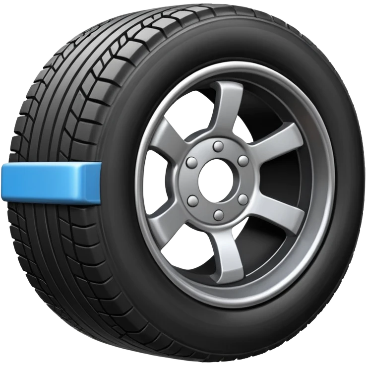 please draw me a emoji of tire - inside the manufacturing factory - getting inspected by machine not the human  emoji