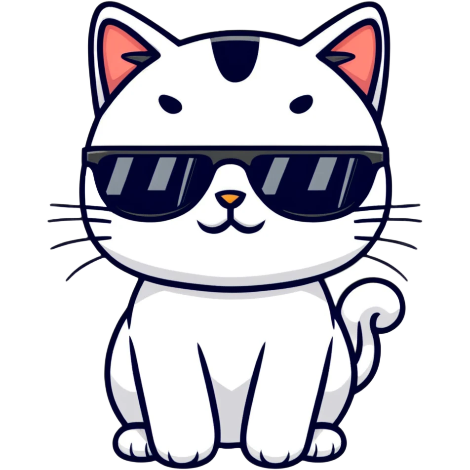 Cat with sunglasses emoji