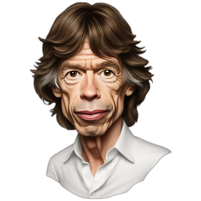 Hiper realistic mick Jagger rolling Stones real madrid emoji
