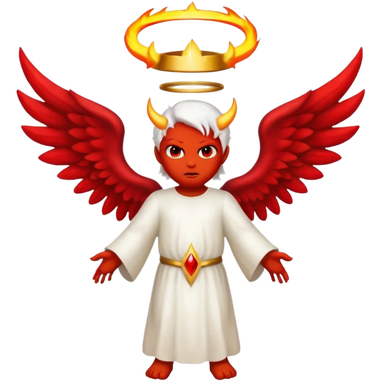 Biblically accurate Angel seraphim make a devil emoji