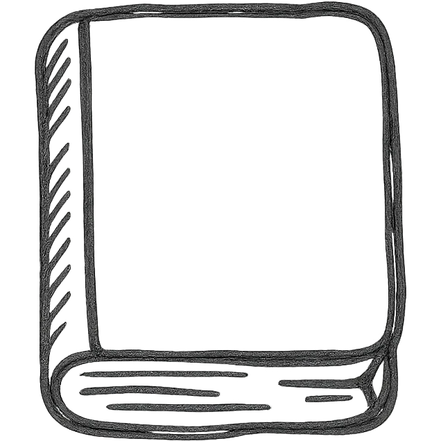 hand drawn black outline icon of a book emoji