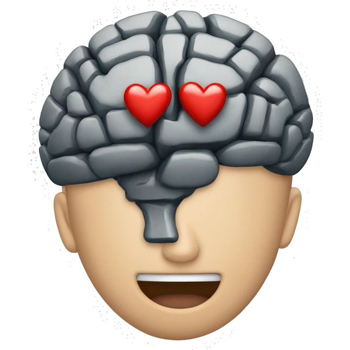 cerebro con un corazón y una benda emoji