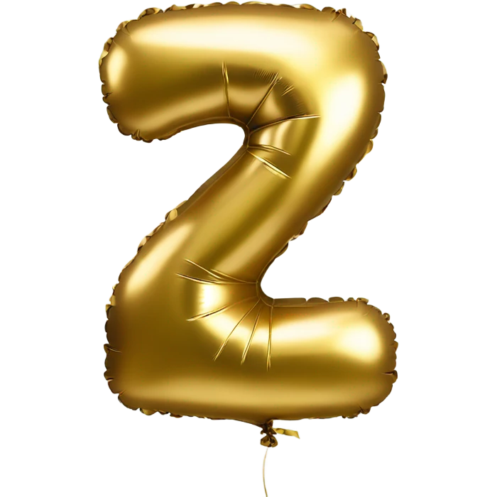 Number 7 as a realistic balloon in gold emoji