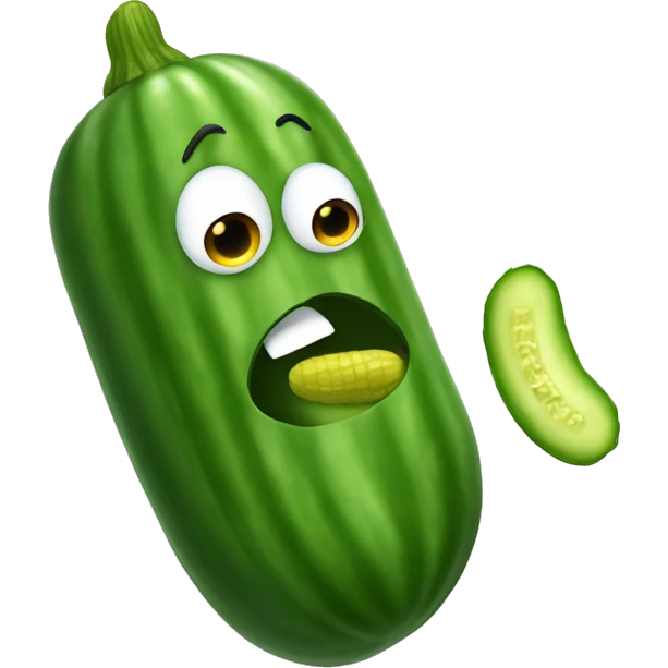 Cucumber eating a pickle emoji