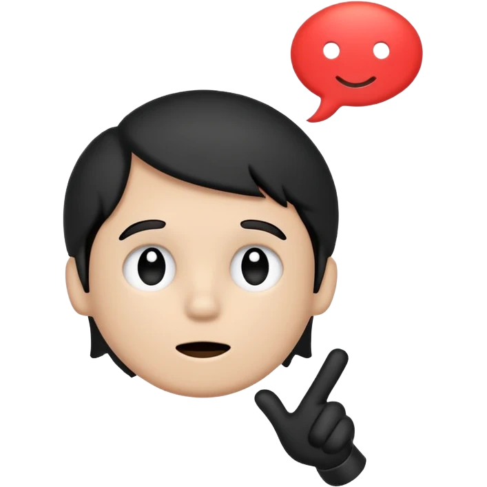 A simple white and black stick mand with a chat bubble coming from his mouth (encircled) emoji