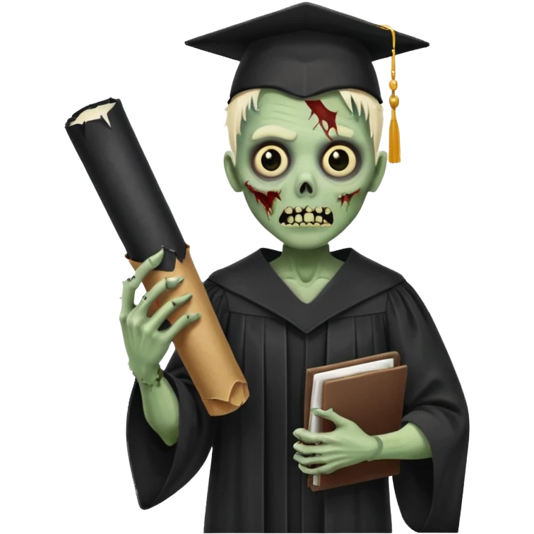 graduating zombie emoji