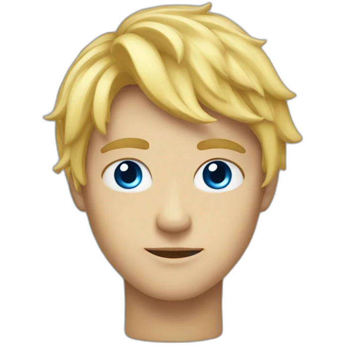 Garçon blond yeux bleu style fantaisy emoji