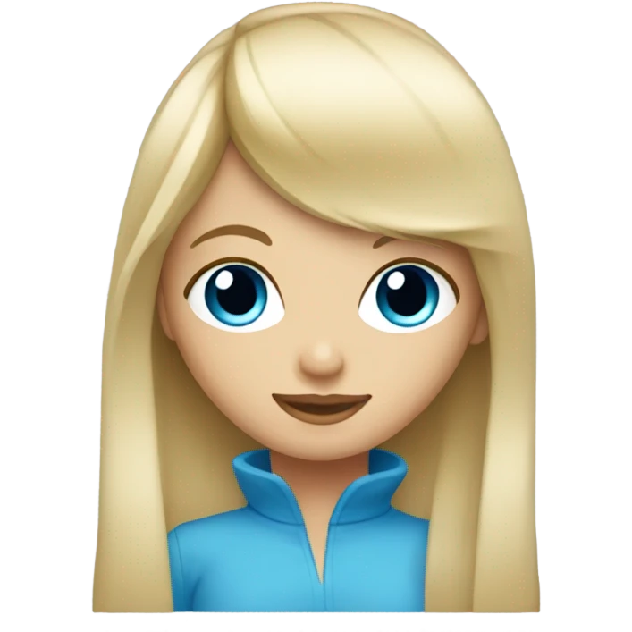Blonde girl with bangs and blue eyes  emoji
