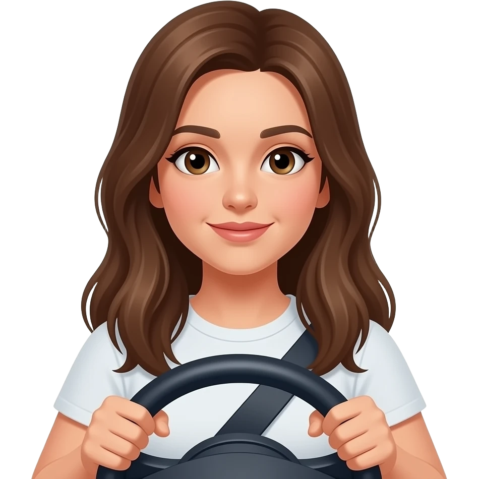 long hairs girl driver front view emoji