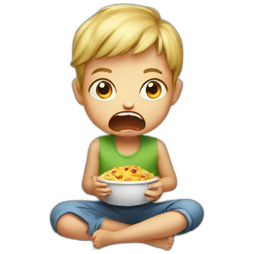 Angry child eating emoji