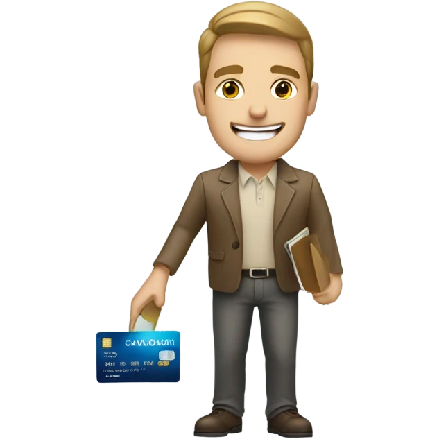 white guy showing a credit card  emoji