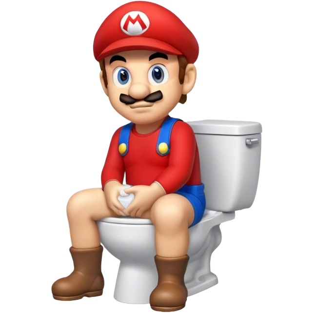 Mario on the toilette emoji