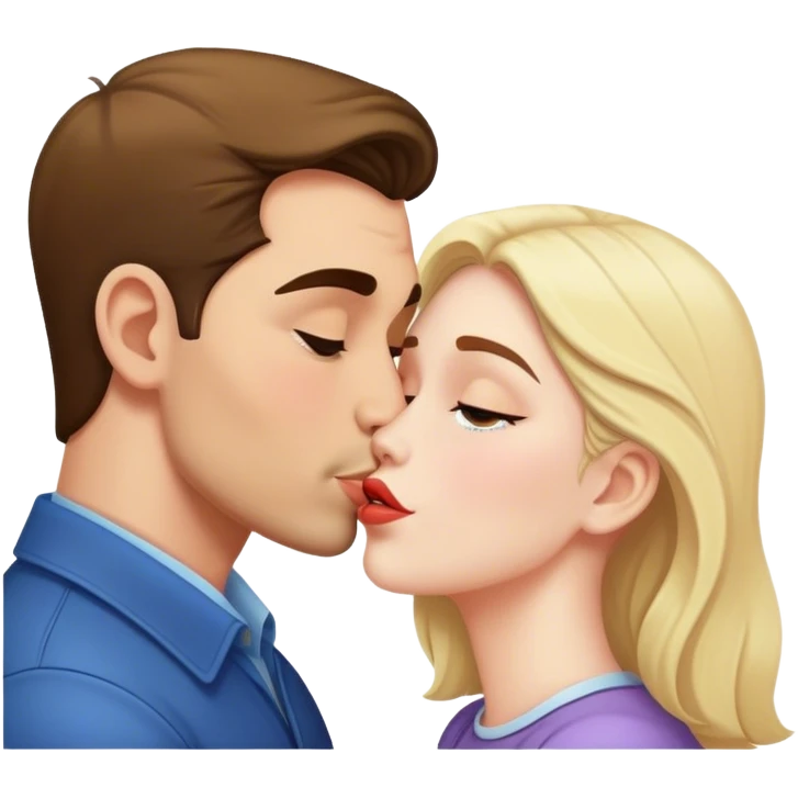 Man kissing woman emoji