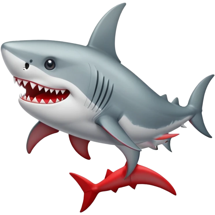 tiburón con dos piernas  y  dos zapatillas rojas
 emoji