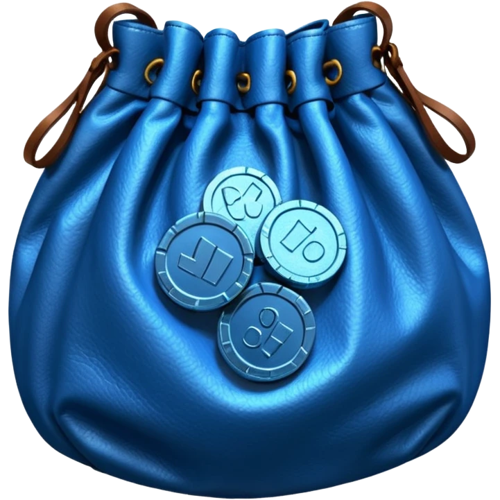bag of blue coins emoji
