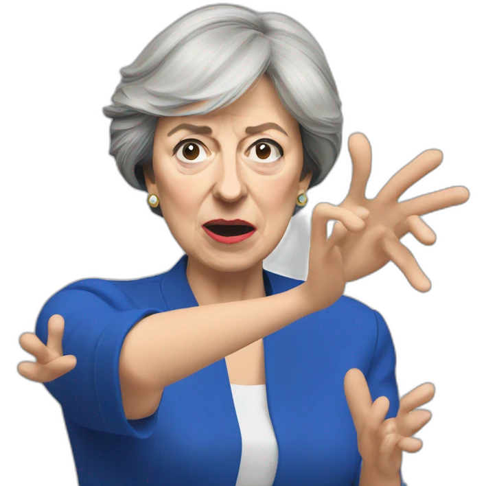 theresa may throwing up emoji
