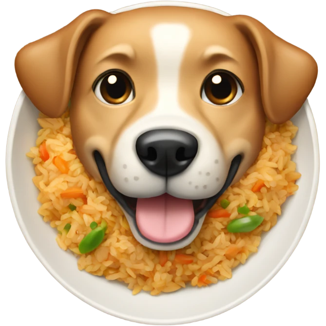 Fried rice with a dog emoji