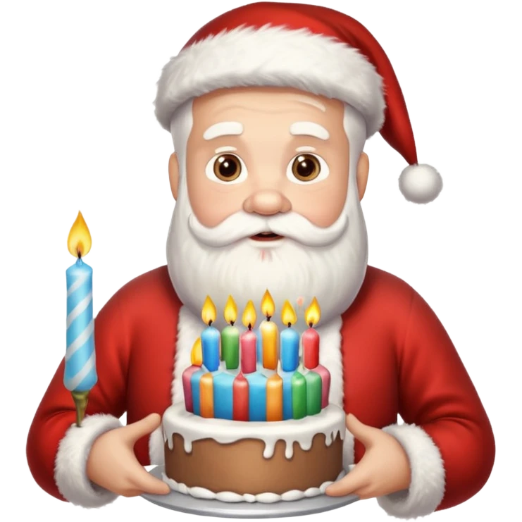 день рождения деда мороза с тортом  emoji