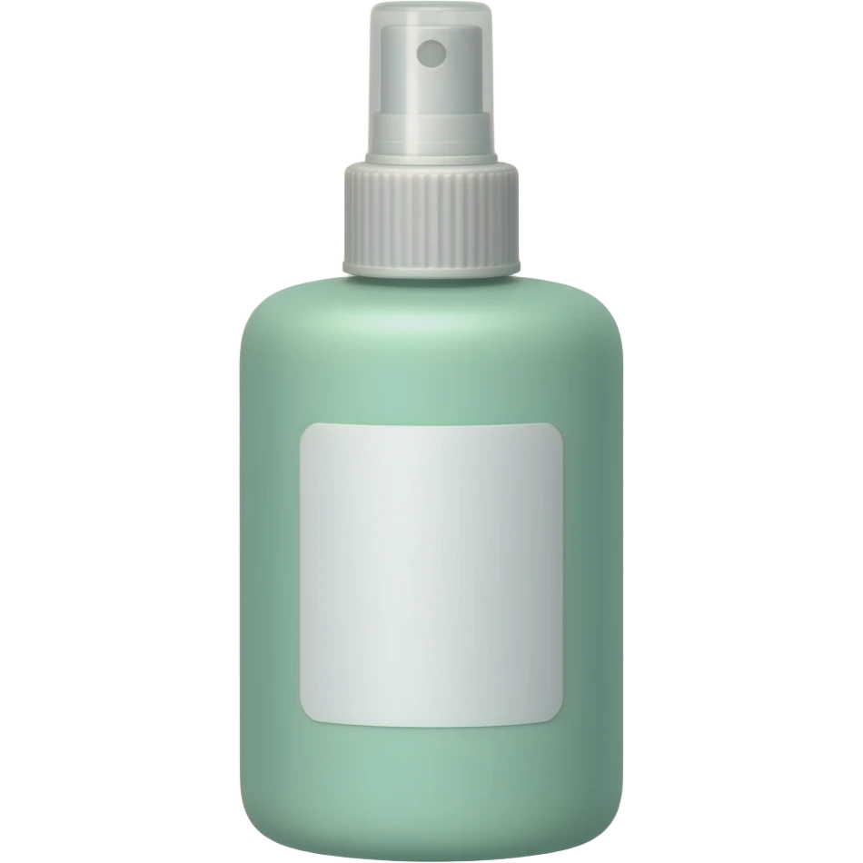 Light green spray bottle with label emoji