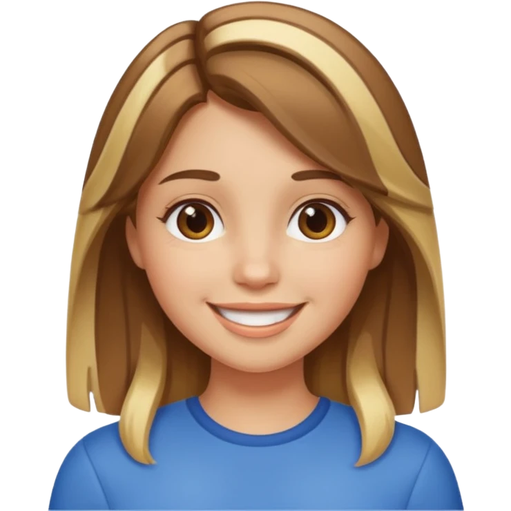Brown haired girl with blonde chunky highlights emoji