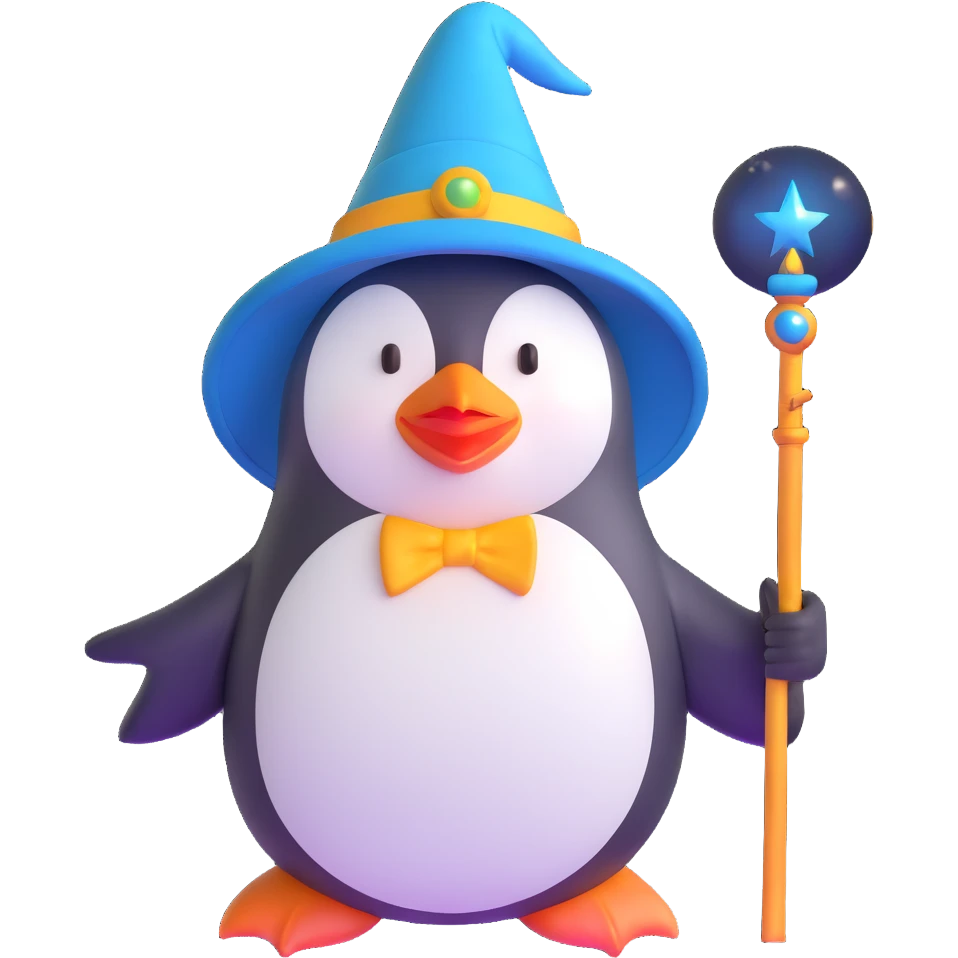 Penguin Wizard emoji